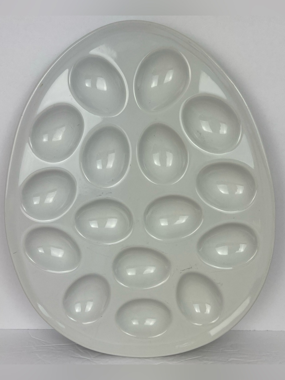 Egg Oval Shaped Deviled Egg Serving Platter Kitchen Cookware Home Decor White